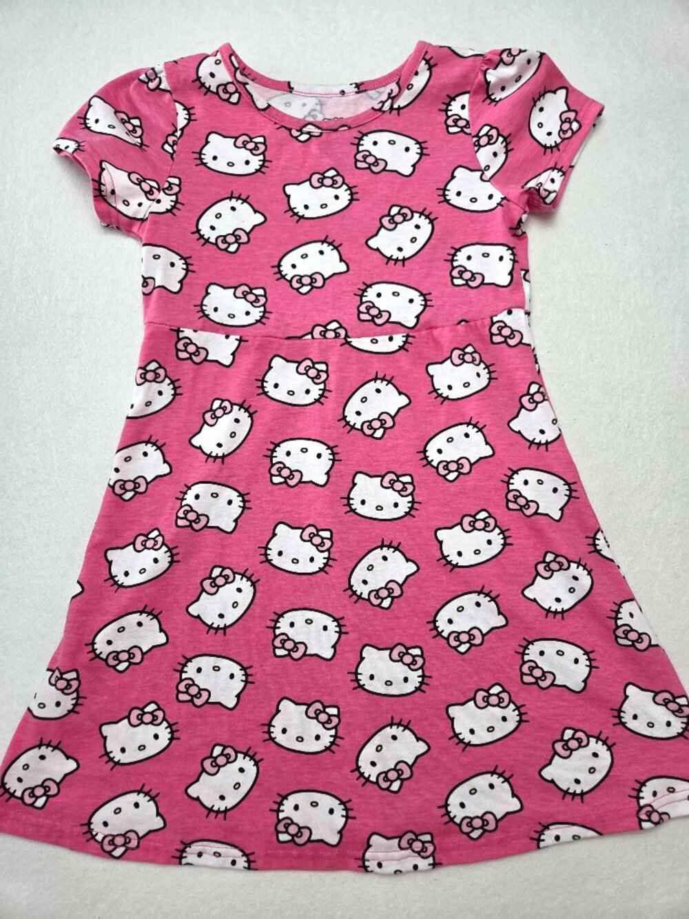 Hello Kitty Sanrio Print Skater Dress Pink Allover Girls Size 6X